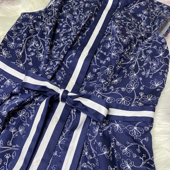 MAISON JULES Floral Button Down Striped Dress - Picture 3 of 9